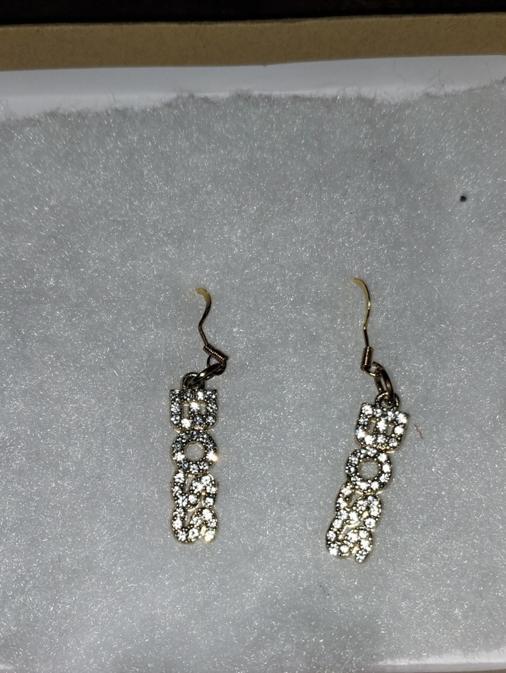 Sparkling Gold-Tone Rhinestone Drop Earrings - Women Jewelry